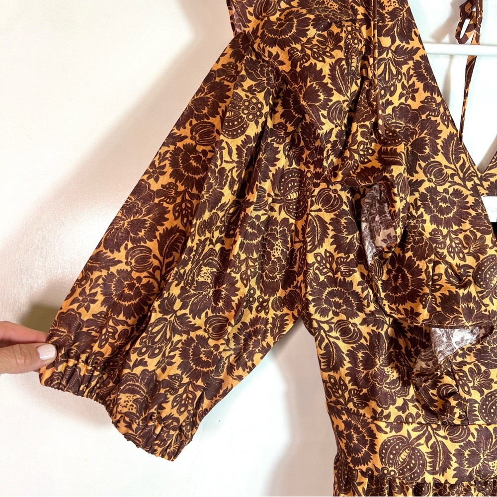 NWOT Christy Lynn Stephanie Wrap Top Sienna Linen Size Medium - Picture 9 of 16